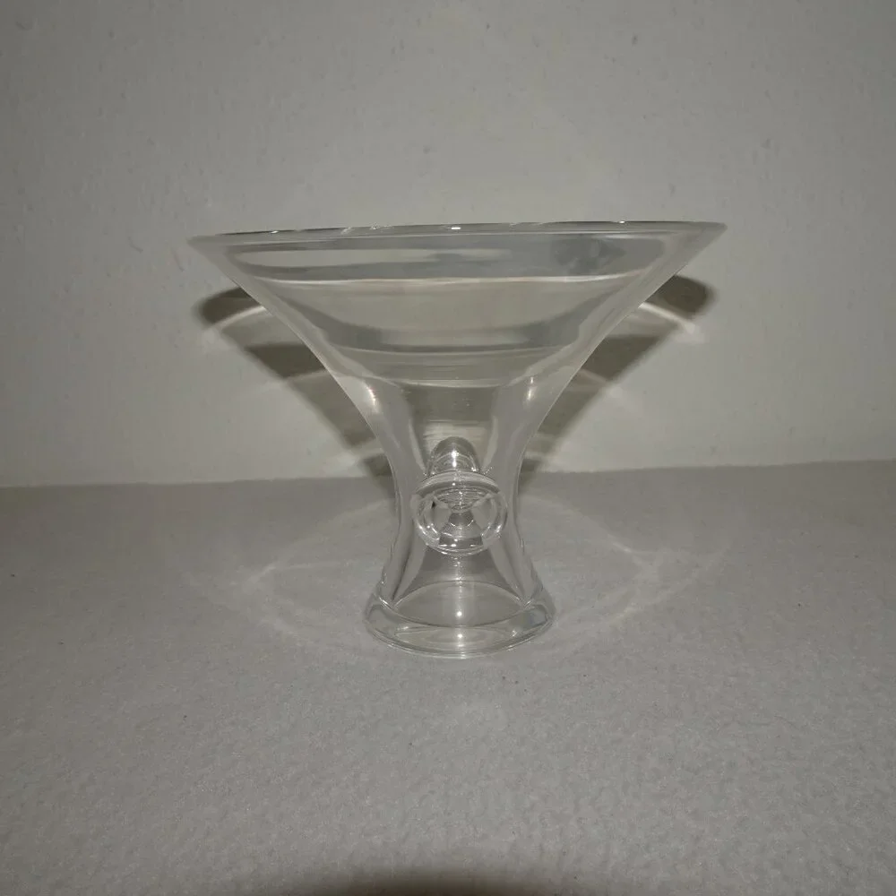 Steuben Crystal Art Glass Bouquet Thumbprint Vase Compote MCM 5